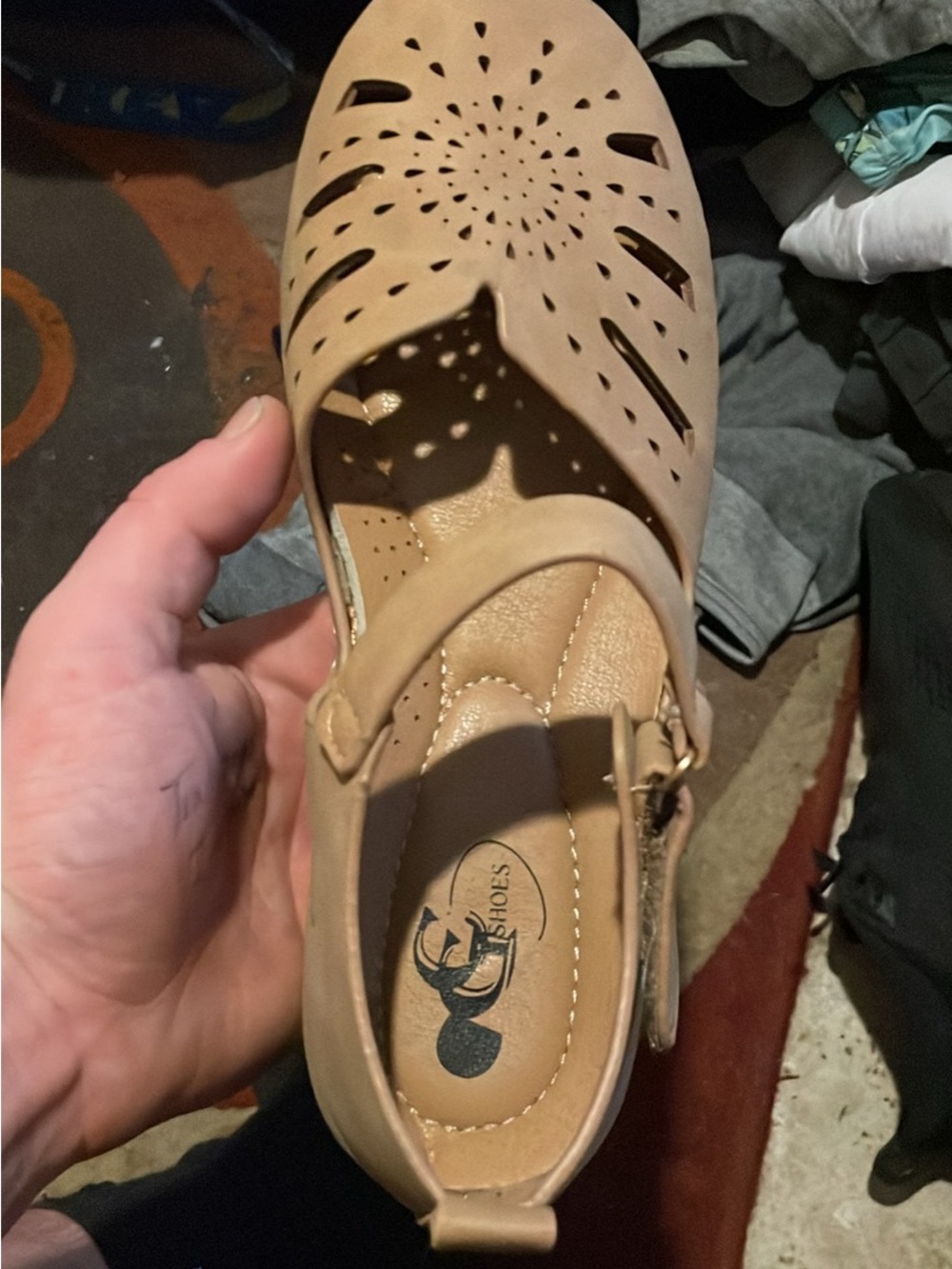 ComfortFit Women's Tan Cutout Slingback Flats